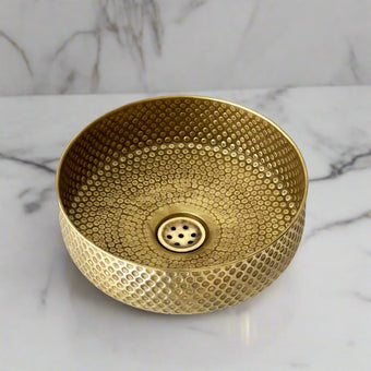 compare product Hammered Brass Basin
