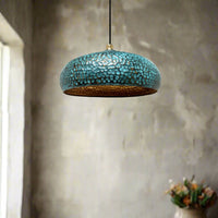 Blue Patina Brass Pendant Light