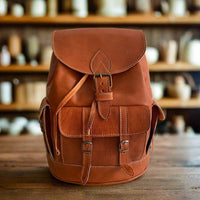 Izil Leather Buckle Backpack