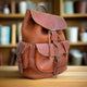 Amkan Leather Buckle Backpack
