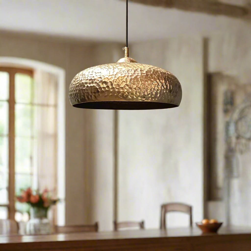 Hammered Brass Pendant Light