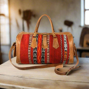 compare product Imrir Kilim Leather Duffle Bag
