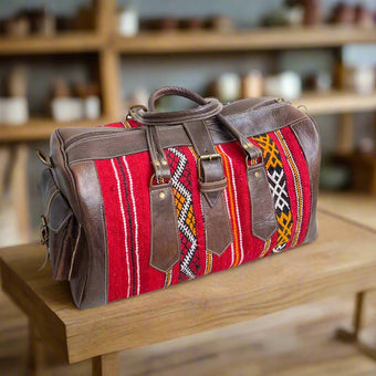 compare product Tirga Kilim Leather Weekend Bag