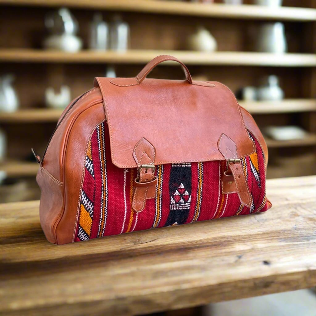 Tigzirt Kilim Leather Weekend Bag