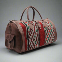 Afanou Kilim Leather Travel Duffle Bag