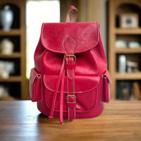 Afra Leather Buckle Backpack