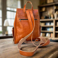 Tissila Leather Buckle Backpack