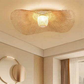 compare product Waving Bamboo Ball Ceiling Lamp