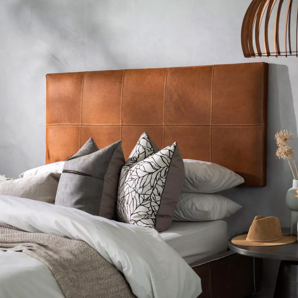Hanging Leather Headboard - Queen - Custom Made