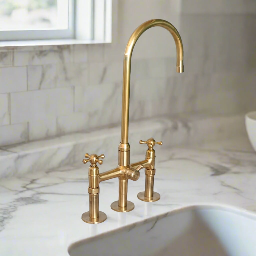Brass Bridge Kitchen Faucet