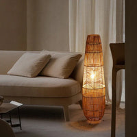 Wicker Rope Floor Light Shade – Rustic Decor for Living Room, Bedroom, and Studio