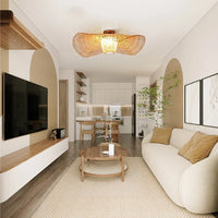 Waving Bamboo Ball Ceiling Lamp