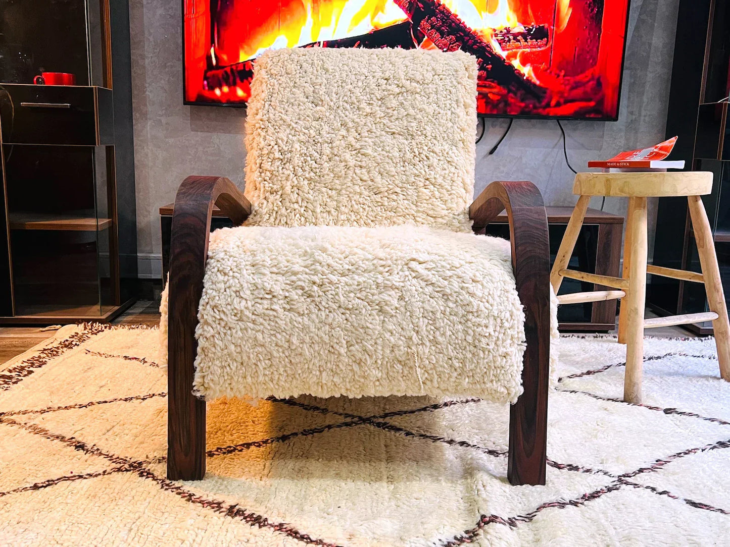 Custom walnut wood Chair