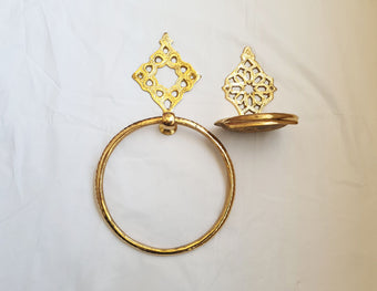 compare product Elegant Brass Soap Dish & Towel Holder Set