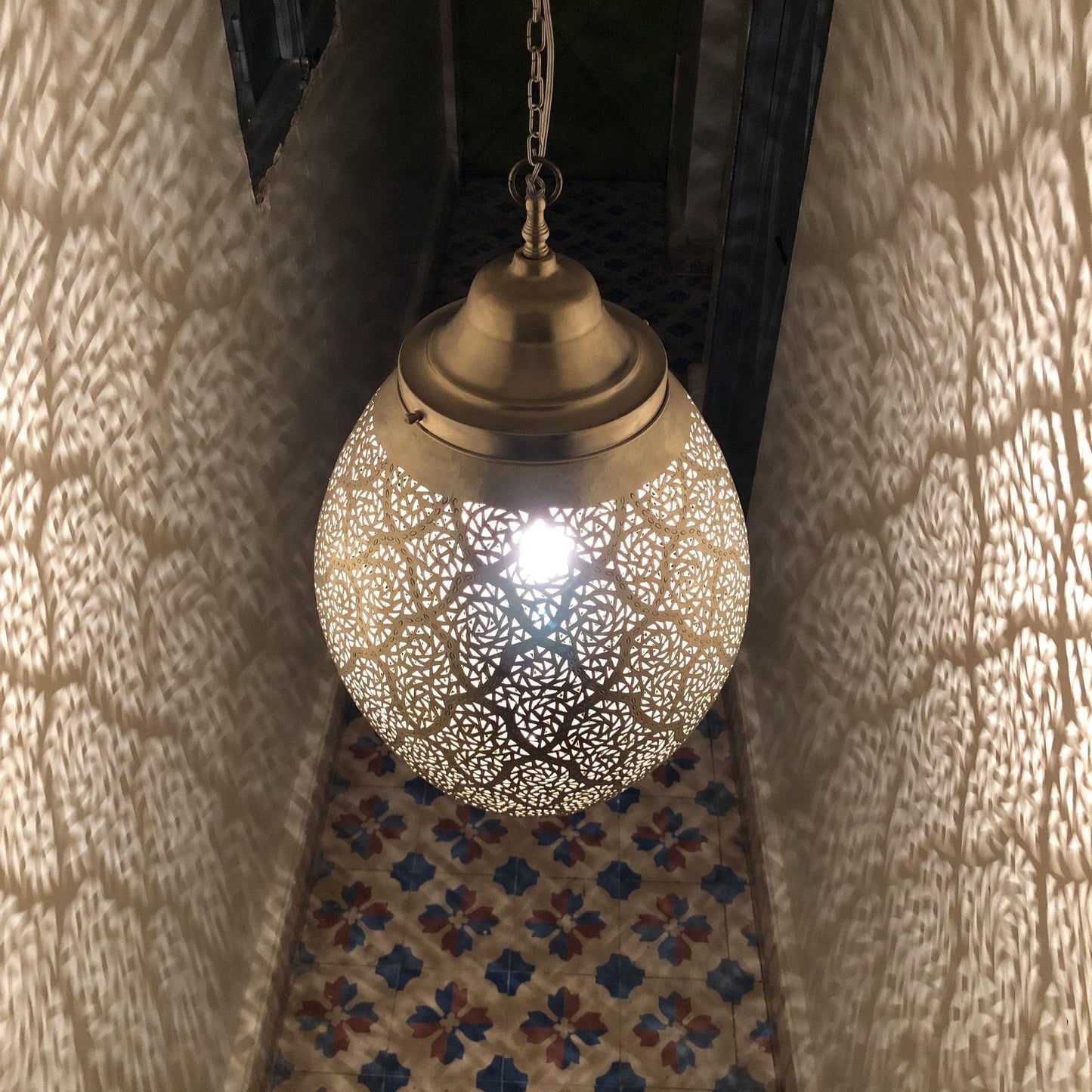 Moroccan Pendant Lamp Brass Fixture