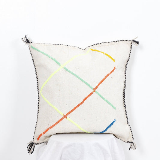 Handmade Kilim Pillow Cover – Moroccan Bohemian Cushion, Colorful Vintage Throw Pillow
