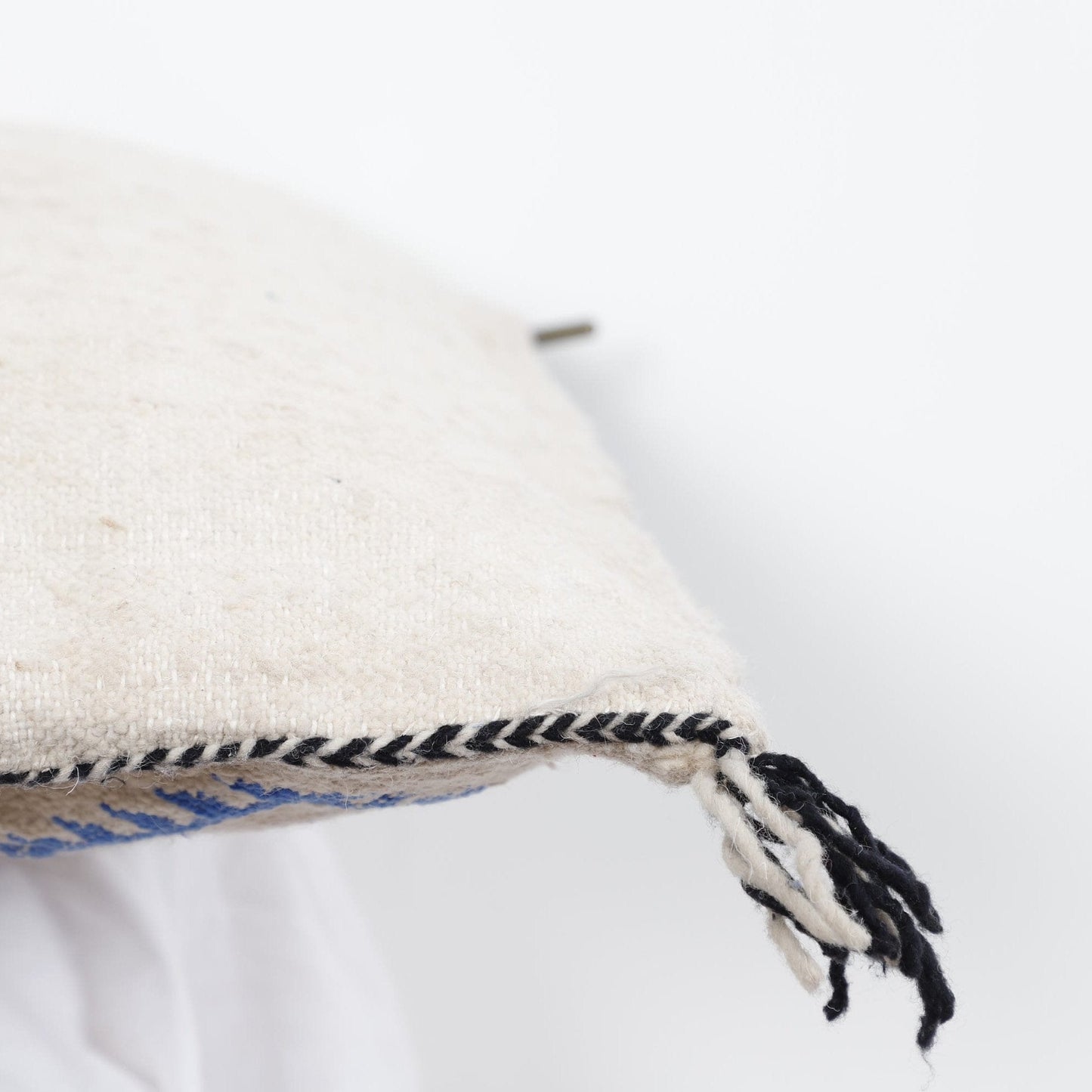 Handmade Moroccan Throw Pillow – Bohemian Blue Geometric Decorative Cushion for Home