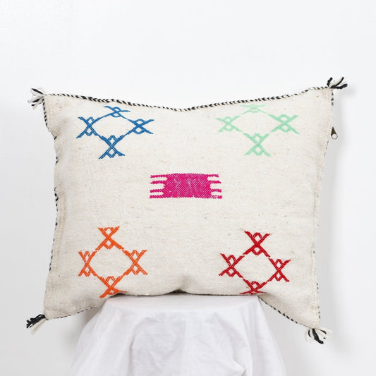 Handcrafted Moroccan Kilim Pillow Cover – Bohemian Wool Decorative Throw Pillow