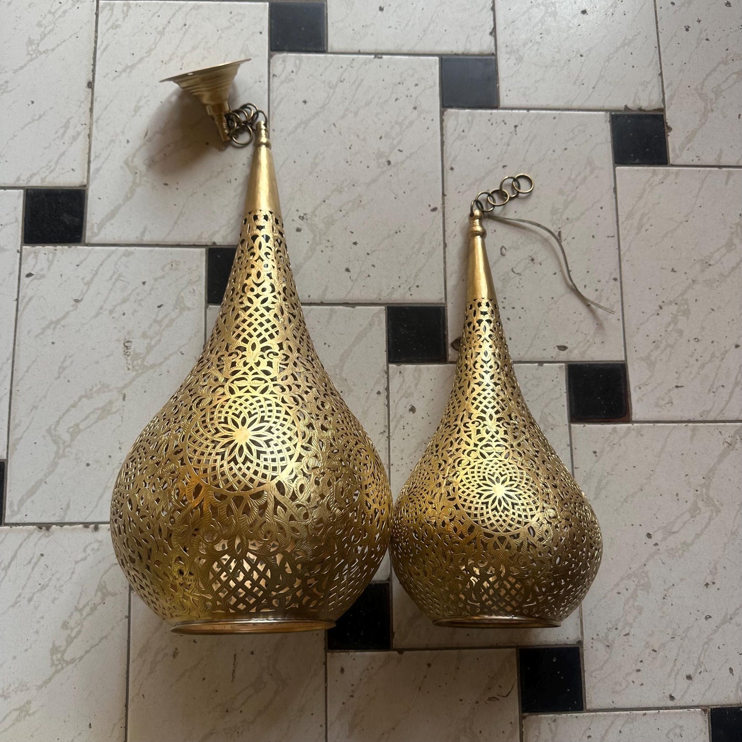 Handmade Moroccan Brass Ceiling Lamp