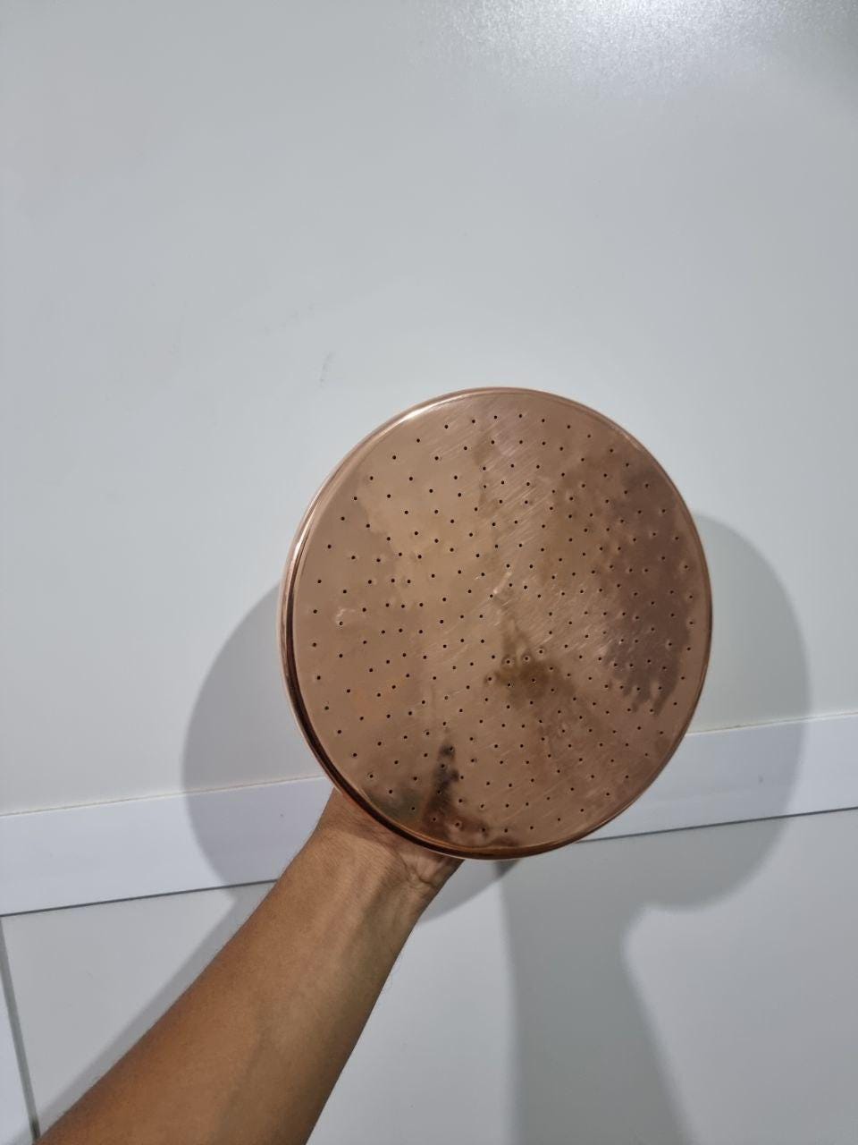 Unlacquered Solid Copper Shower Head