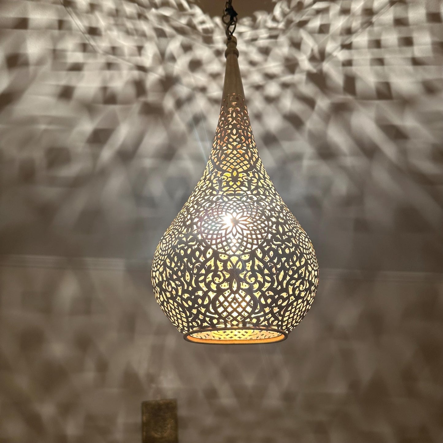 Handmade Moroccan Brass Ceiling Lamp