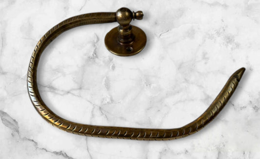 Toilet Paper Holder – Antique Brass Patina Engraved Design