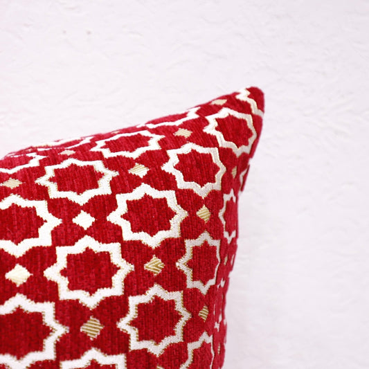 Red Custom Moroccan Pillow Cover