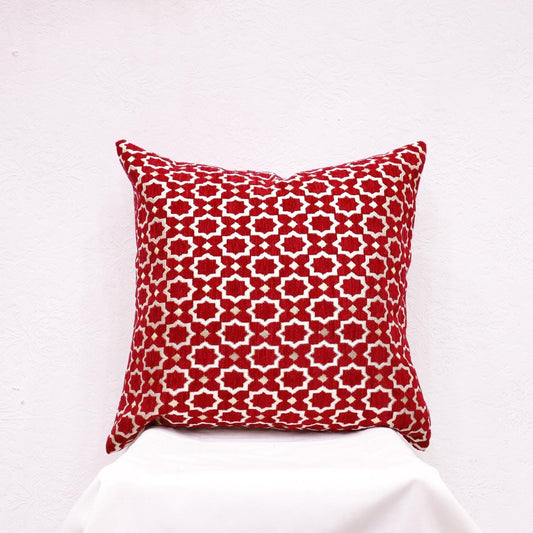 Red Custom Moroccan Pillow Cover