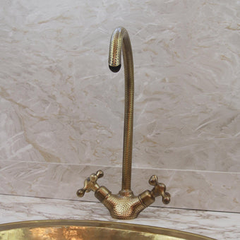 compare product Handcrafted Vintage Brass Faucet Tap for Bathroom