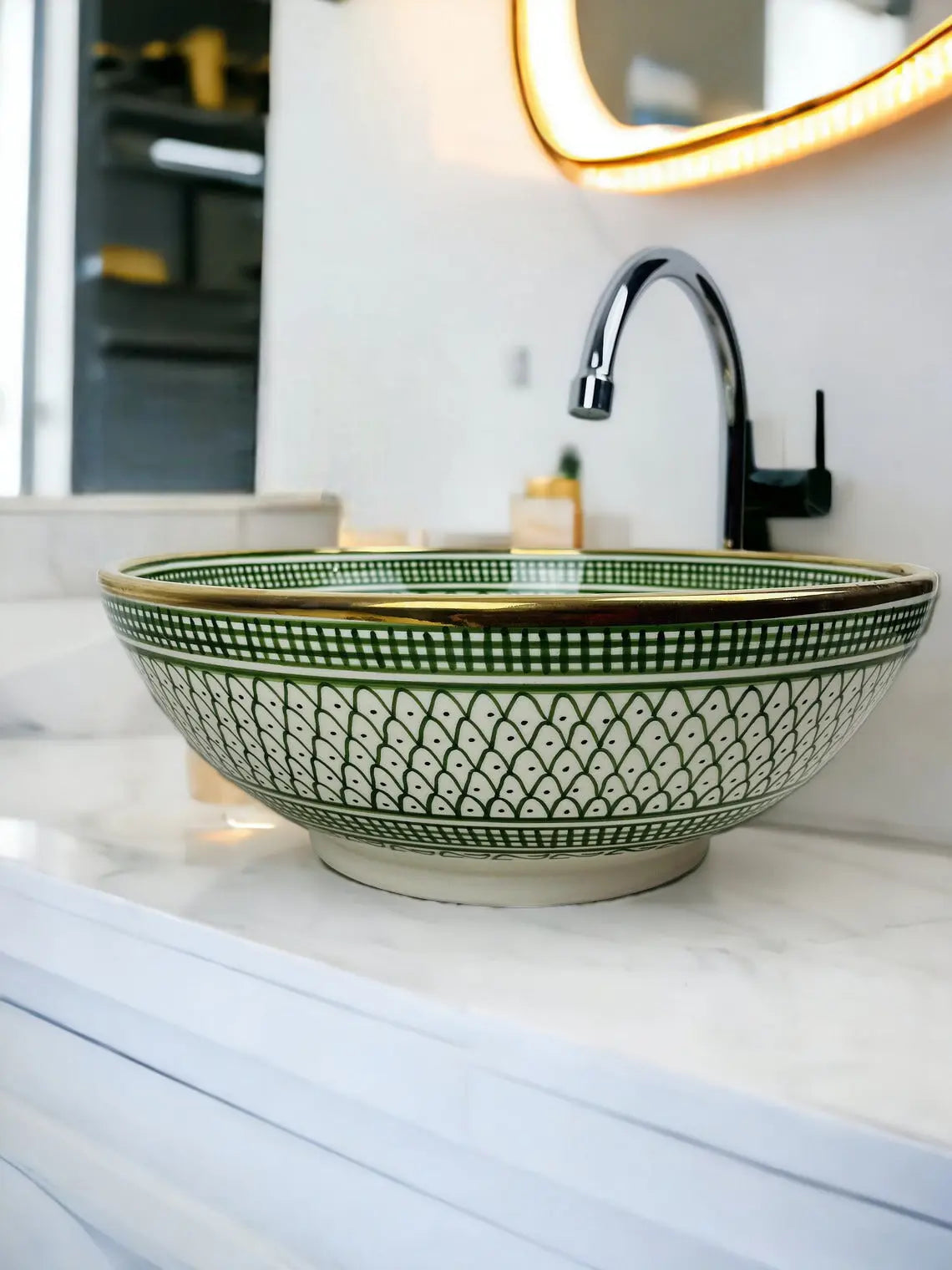 Moroccan Round Sink Gold 14k