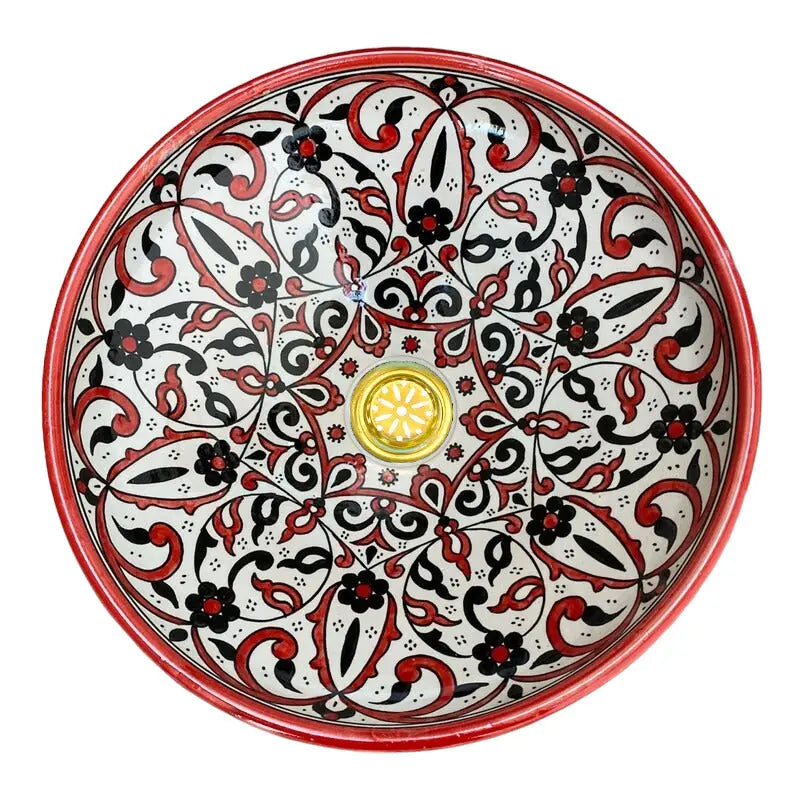Bathroom & Kitchen Sink Round Hand Painted