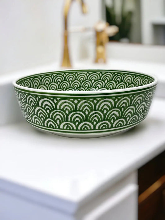 Round Hand Painted Washbasin