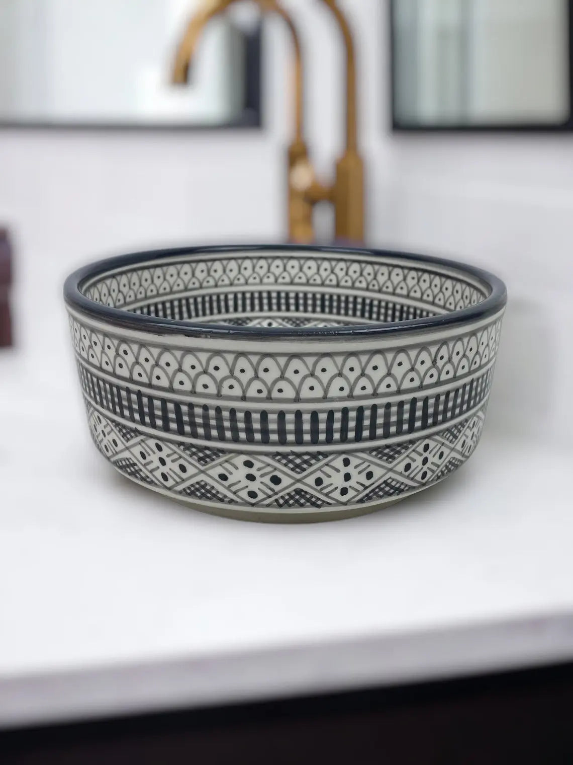 Round Hand Painted Bathroom & Kitchen Sink