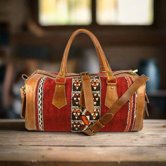 compare product Amussu Kilim Leather Weekend Bag