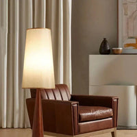 Wabi-Sabi Solid Wood Floor Lamp-Corner Standing Light for Living Room, Bedroom & Cafe Decor