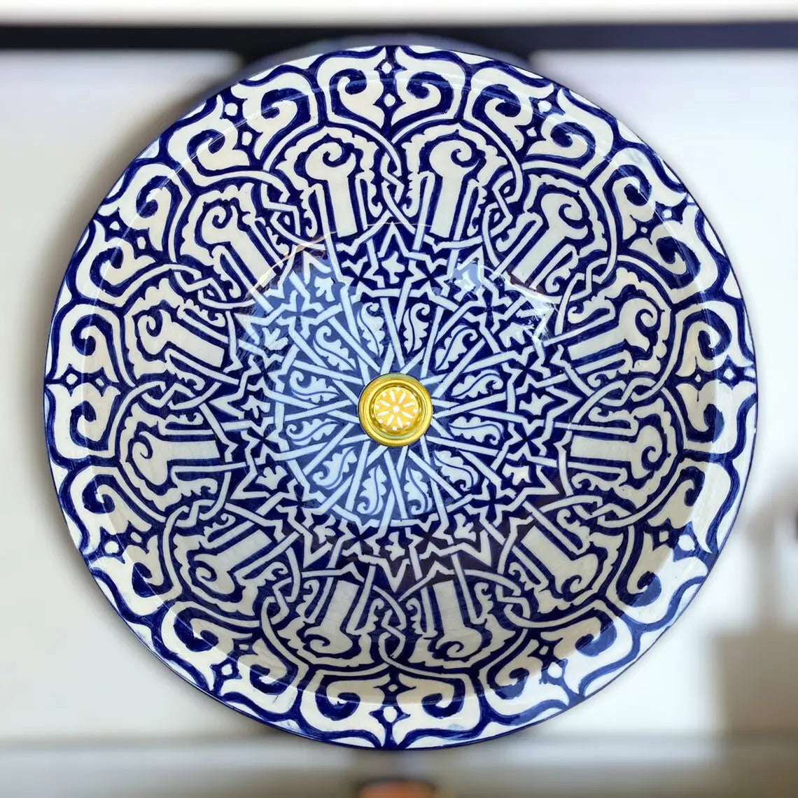 Hand-Painted Bathroom & Kitchen Blue Sink