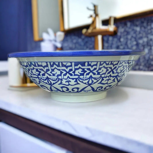 Hand-Painted Bathroom & Kitchen Blue Sink