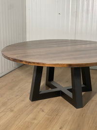 72" Metal Trapezoid Round Dining Table