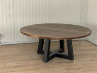 72" Metal Trapezoid Round Dining Table