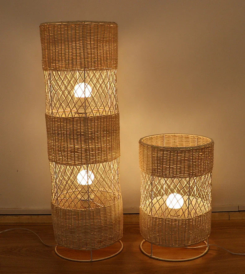 Handcrafted Rattan Floor Lampshade - Natural Lighting for Cozy & Stylish Interiors
