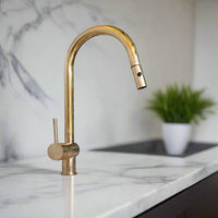 Brass Pull-Down Kitchen Faucet