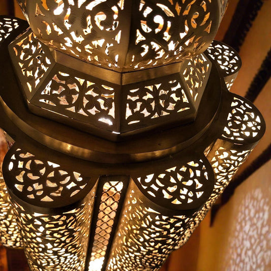 Moroccan Brass Ceiling Fixtures - Custom Made