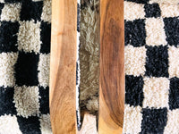 2 set of Moroccan Wool Lounge Chair with Walnut Frame