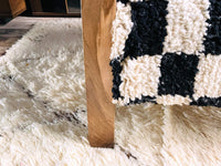 2 set of Moroccan Wool Lounge Chair with Walnut Frame