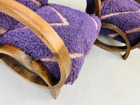 2 set of Moroccan Wool Lounge Chair with Walnut Frame