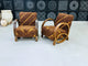 2 set of Moroccan Wool Lounge Chair with Walnut Frame
