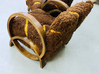 2 set of Moroccan Wool Lounge Chair with Walnut Frame