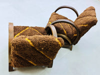 2 set of Moroccan Wool Lounge Chair with Walnut Frame