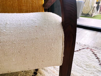 2 set of custom Moroccan Wool Lounge Chair with Walnut Frame