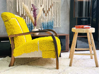 Custom Yellow moroccan walnut wood Chair
